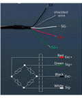Wiring diagram for Pro Grade Precision 3D Torque Sensor 5 to 100 N With 3 and 6 Axis Force Sensing and strain gauge wires.