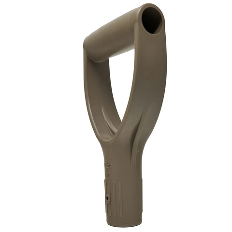 D Grip Replacement Handle For Shovels And Yard Tools, 1.26 Inch Inner Diameter Mount, 4mm Screw Hole, Tan Polypropylene Co-Polymer