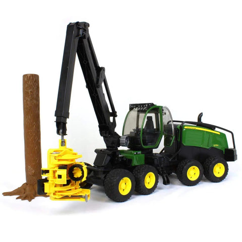 1:16 Scale Harvester Toy With Rotating Cab And Tree Trunk Access, Realistic Forestry Vehicle For Kids, Durable Plastic Windows