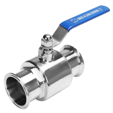 3 Inch Tri Clamp Clover Ball Valve Stainless Steel 304 PTFE Lined With 3 Inch Tube OD built tough for heavy duty fluid control