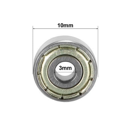 Deep Groove Ball Bearing 623ZZ Double Shield Chrome Steel 3x10x4 mm ABEC 1 front view with size dimensions labeled.