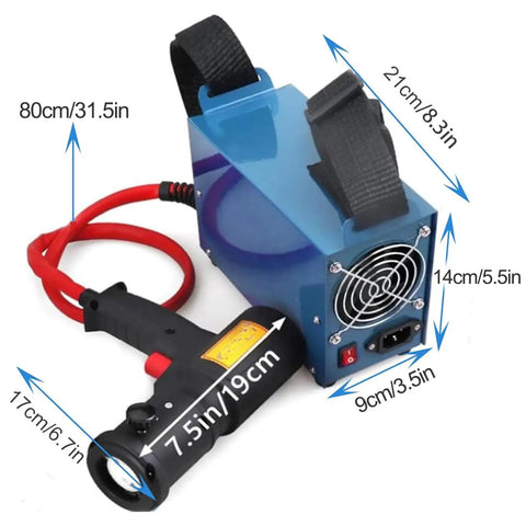 Heavy Duty Portable Induction Heater That Loosens Stiff Nuts Bolts And Bearings No Sweat With Dedicated Heating Coil Kit dimensions shown.
