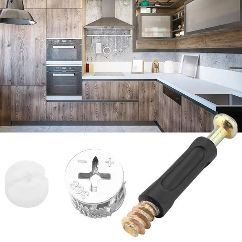 Top Notch Cam Lock Furniture Screw Set For Home DIY Carbon Steel Connectors Silver Finish 25 Piece Fastener Kit