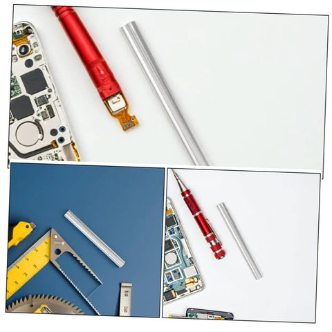 8 Pack Tent Pole Connector Repair Tubes For Quick DIY Fixes On Broken Poles, lightweight aluminum tubes next to tools
