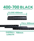 Full Extension Drawer Slides For 3 Section Staircase Hidden Base Cabinet Track System Heavy Duty Rails 40 Cm To 70 Cm