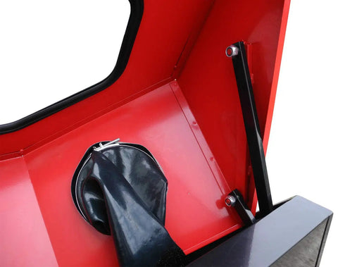 Interior view of 3 Gallon Heated Air Powered Parts Washer For Auto Shops Durable Steel Build Fast Heat Drying Efficient Performance