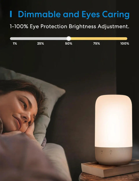 Smart Table Lamp For Bedroom With Voice And App Control, Works With HomeKit And Alexa, WiFi Enabled LED Nightstand Lamp on a table