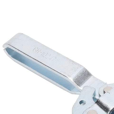 Close-up of galvanized iron Beefy Vertical Toggle Clamp For Woodworking With 450 Kg Holding Capacity Heavy Duty Clamping Tool Quick Release Mechanism