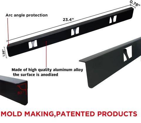 Stove Gap Covers, Gap Filler, And Range Trim Kit With Tool-Free Buckle Install, Heat-Resistant Aluminum Guards For 23.4 Inch Gaps shown