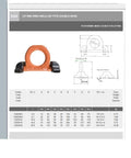 Grade 100 Weld On Lifting Ring With Double Base And 180 Degree Pivot C820X04 G100 Hoist Ring Rated 4 Ton, technical diagram and specs
