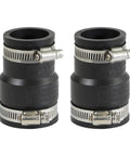 Flexible PVC Reducing Coupling With Stainless Steel Clamps One And A Half Inch By One And A Quarter Inch Black DWV Piping Fitting Pack Of Two