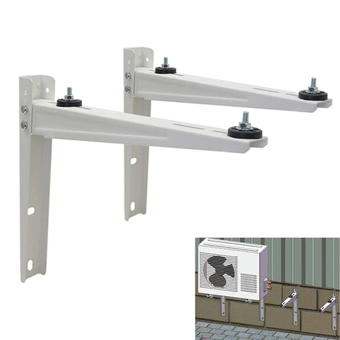 Beefy Mini Split Bracket for Ductless Air Conditioner Wall Mount Supports 7000 to 15000 BTU, galvanized steel brackets with assembly.