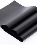 Faraday EMF Shield Fabric For RFID And WiFi Protection, black copper nickel shielding material in 39 by 44 inch size, folded view