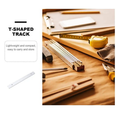 300mm T Shaped Rail Clamp With Iron Slot Holder Clip For Easy Rock Solid T Slot Track Mounting In Woodworking And Machine Setups For Precise Alignment And Smooth Operation on woodworking bench
