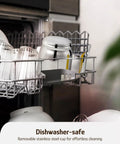 Detachable Milk Frother With Four Temperature Settings Delivers Barista Style Foam For Hot Or Cold Drinks Five In One Frothing And Heating Options Dishwasher Safe 400ml Perfect For Latte Cappuccino Hot Chocolate in dishwasher