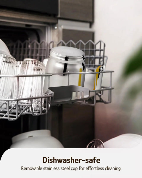 Detachable Milk Frother With Four Temperature Settings Delivers Barista Style Foam For Hot Or Cold Drinks Five In One Frothing And Heating Options Dishwasher Safe 400ml Perfect For Latte Cappuccino Hot Chocolate in dishwasher