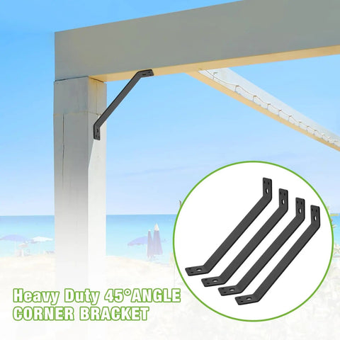 Six Pack Heavy Duty Angle Support Brackets For Pergolas Gazebos Cabins Patios And Treehouses Easy Install With Pre Drilled Holes And Included Screws Corner Braces For Wooden Structures