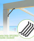 Beefy Heavy Duty Internal Mount 45 Degree Angle Brackets Pack of 8 for Post to Beam Connections, black corner brace on pergola
