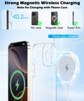 Fast Magnetic Wireless Charger Kit For iPhone 17 16 Pro Max Plus showing charging compatibility with thin cases
