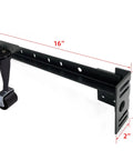 Universal Footboard Extension Brackets For Bed Frames Knockout Fix Hardware Kit Bolt On Design Fits Twin Queen King Sizes No Sweat Install Guaranteed Quality, 16 inch black steel bracket with adjustable holes.