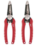 Six-In-One Long Nose Pliers For Electricians Pro Grade Wire Stripper And Reamer Combo Seven And One Half Inch Forged Alloy Steel