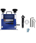 Real Deal Drill Powered Wire Stripper With Heavy Duty Multi Gauge V Rollers, blue steel body, various accessories for cable stripping