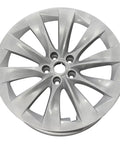 Premium Heavy Duty 20X9.5 Rear Alloy Wheel For Tesla Model X 2016 To 2021 Slipstream silver rim from top view.