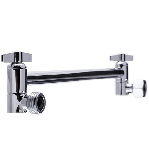 Adjustable Brass Shower Arm Extension With Chrome Finish For Standard Showers 11 Inch Plus Height And Angle Control