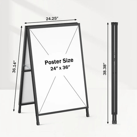Heavy Duty 24x36 Outdoor A Frame Signs Double Sided Sandwich Board with iron frame for outside use