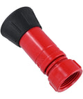 Badass Heavy Duty 1 Inch Fire Hose Nozzle Slick Red Thermoplastic Design with black grip for high pressure spray or fog