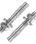10 Pack 1/4 By 1-3/4 Inch Heavy Duty 304 Stainless Steel Wedge Anchors For Concrete And Cement, Rust Resistant Fasteners With Nut And Washer