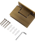 Glass Door Hinges For Shower And Office Partitions With A Smooth 180 Degree Swing And Stable Panels, Heavy Duty Rust Resistant 304 Stainless Steel For Bathrooms, Laundry Rooms, And Humid Spaces, brushed gold
