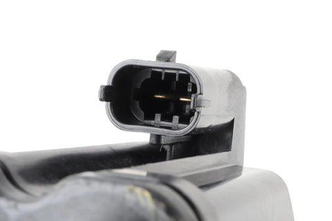 Close-up view of the plug on Top Shelf Rear Parking Brake Actuator Kit For Chevy GMC Buick Cadillac Straight Up Oem Grade Replacement Hardware Fits Part Number 13549062 Plug And Play.