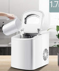 Reliable Countertop Ice Maker Machine Produces Straight Up Fast Round Cubes In Just Seven Minutes with 1.7L water pitcher.