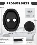 Dimensions of 8 Piece Car Door Strike Protector Kit With Silicone Door Latch Cover And Full Adhesive Backing shown on image