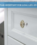 2 Pack French Country Style Cabinet Knobs Stainless Steel Drawer Pulls on white kitchen cabinet