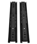 Beefed Up Heavy Duty Three Section Drawer Slides Black 12 Inch 100 Pound Load Capacity, pair shown for home office use
