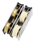 Heavy Duty Screen Door Rollers 4 Pack Stainless Steel Ball Bearing Double Copper Wheel smooth sliding roller close-up view