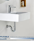 Bathroom with Brass P-Trap Sink Waste Kit For Basin With Reducing Washer 1-1/2 Inch Inlet 22 Gauge Chrome Plated Slip Joint