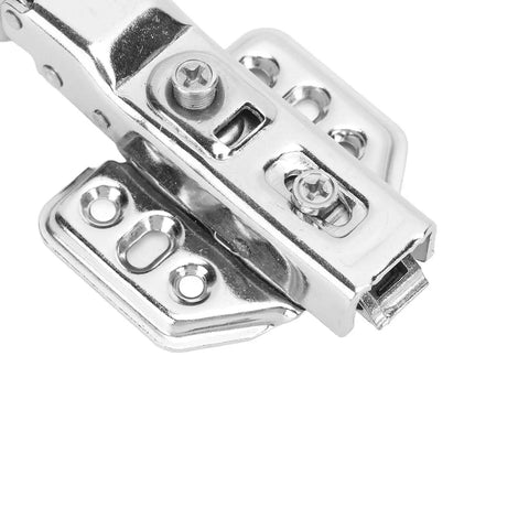 Close-up of Stainless Steel Cabinet Hinges Set Of Two With 2mm Thick Base And Bright Electroplated Finish Heavy Duty And Smooth Soft Close Damping