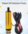12V Oil Extractor And Transfer Pump For Cars Trucks And Motorcycles With 80W Motor 5500RPM 5m Lift 2.5m Cable And 19mm Outlet Kerosene And Water Fluid Transfer Tool, gold pump with cable and clips