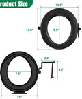 Product size details for No Sweat Snap On Portable Toilet Seat For 5 Gallon Buckets, shown in black with dimensions.
