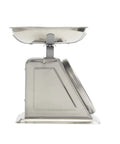 Side view of Analog Mechanical Kitchen Scale With Bowl Battery Free And Up To 11 Pounds Measuring In Grams And Ounces For Baking And Cooking