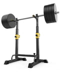 All In One Home Gym Squat Rack With Adjustable Upright Bars For Safe Bench Press And Weightlifting, multipurpose barbell stand with weights.