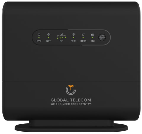 Front view of Ultra Fast 5G Indoor Router With WiFi 6 And Multi Port LAN for home or small office, LED indicators visible.