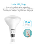 Power-Saving Dimmable LED Flood Light Bulbs, 60W Equivalent, 8W, 2700K Soft Warm White BR30 E26, instant lighting feature