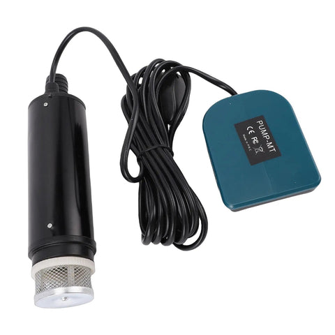 Heavy Duty Submersible Water Transfer Pump 500 Gph Flow And 16 Foot Max Head with black body and long cord for easy drainage.