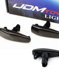 Smoked Amber LED Side Marker Light Assembly Pair With 36 SMD LEDs Sequential Blink Black Smoke Lens For Mitsubishi Lancer Evo X Mirage