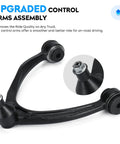 Front Upper Passenger Side Control Arm With Beefed-Up Ball Joint Assembly K80670 For Chevy Silverado 1500 2007 To 2016 And GMC Sierra Yukon Tahoe Suburban Avalanche Cadillac Escalade ESV EXT 2007 To 2014 Suspension Kit shown front view.