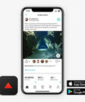Phone displaying dive log interface with EON Steel Black Dive Computer With Ultra Durable Build, Wireless Sync, Rechargeable Battery Up To 40 Hours app.